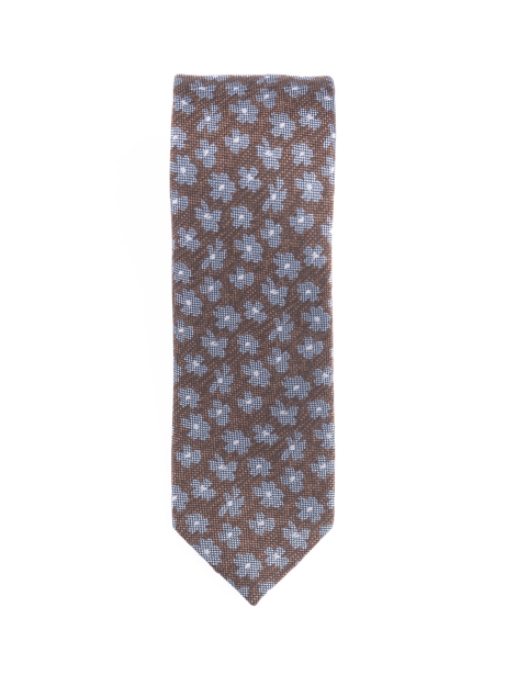 Corbata de seda con estampado de flores