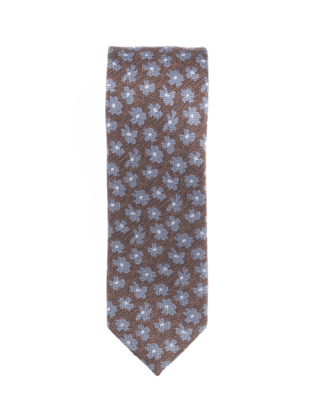 Corbata de seda con estampado de flores