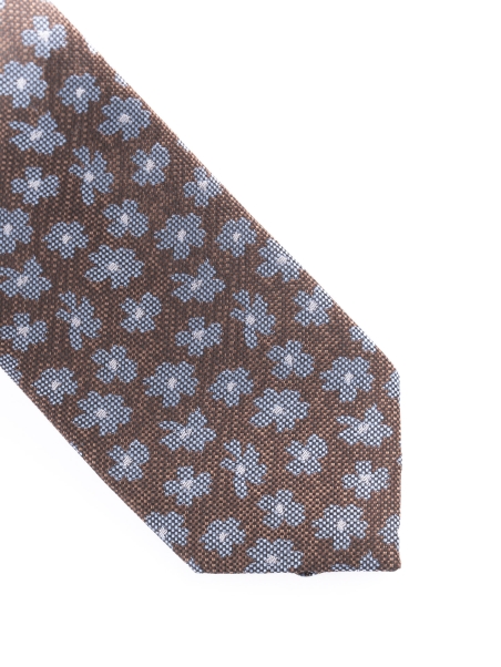 Corbata de seda con estampado de flores