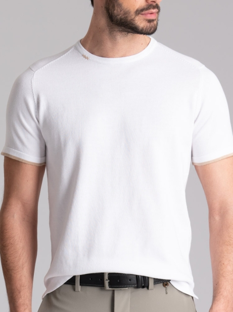 Camiseta de hombre de manga corta en punto satinado con cruces 2