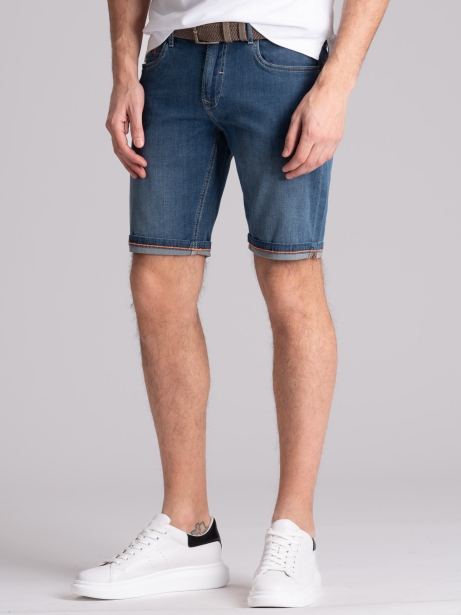 Bermudas de hombre en tejido vaquero claro de lavado medio 2