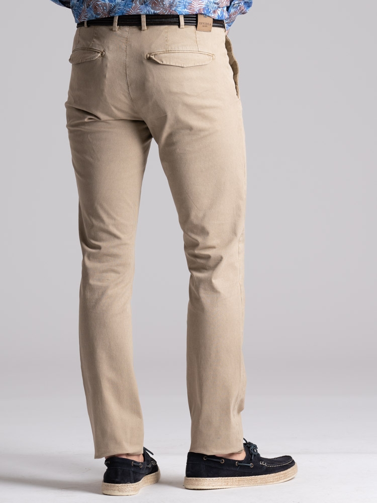 Pantalone uomo chino micro stampa con patelle