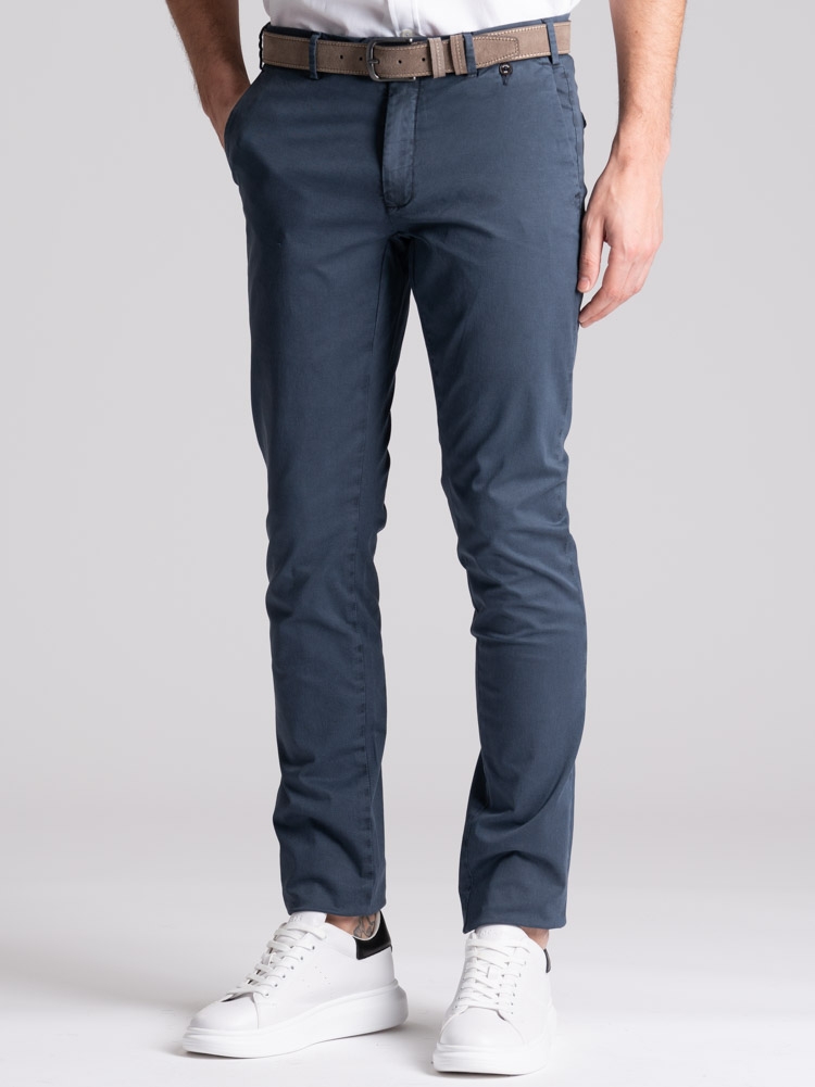 Pantalone uomo chino micro stampa con patelle