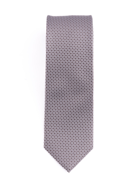 Corbata de hombre en jacquard de seda con microdiseño geométrico