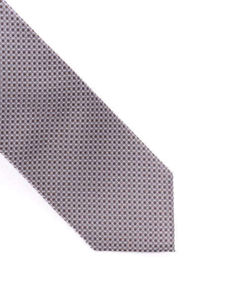Corbata de hombre en jacquard de seda con microdiseño geométrico 2