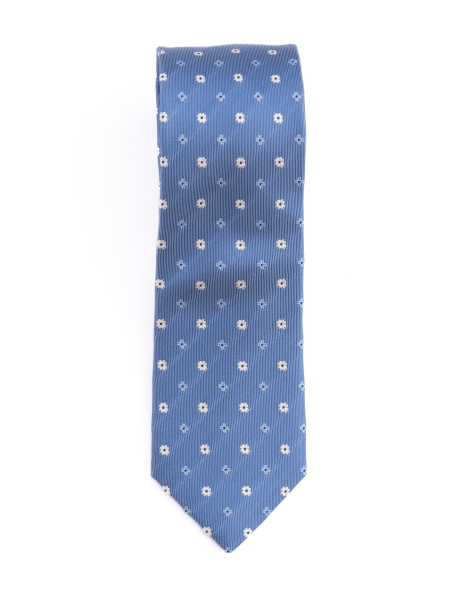 Corbata de seda con estampado de flores