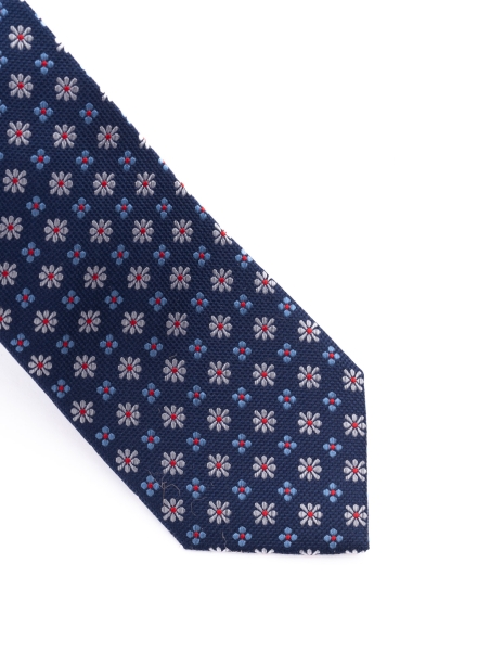 Cravatta uomo in seta con disegno multi fiore