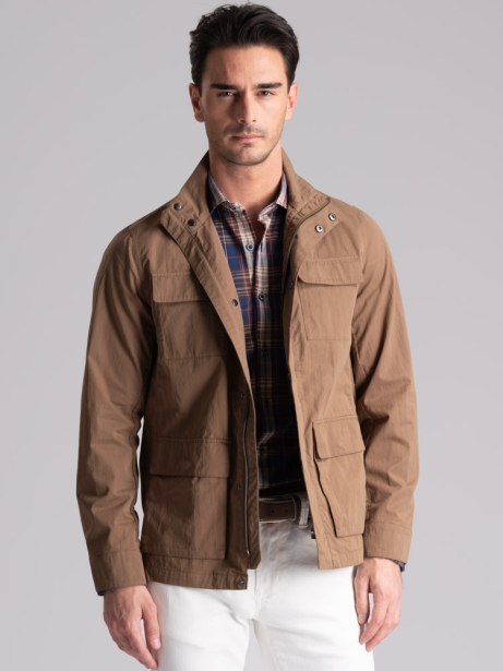 Chaqueta Field para hombre en algodón melocotón lavado a mano