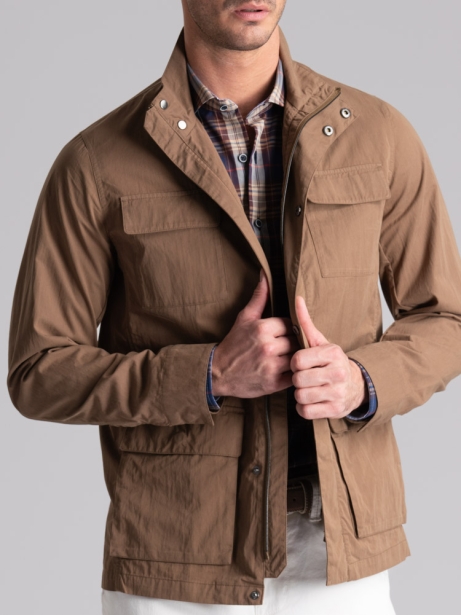 Chaqueta Field para hombre en algodón melocotón lavado a mano 2