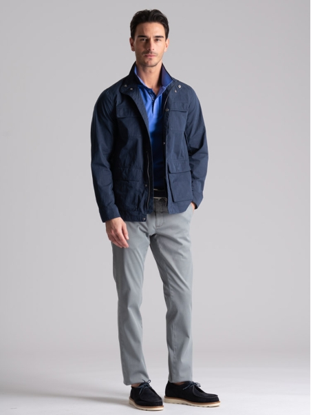 Chaqueta Field para hombre en algodón melocotón lavado a mano