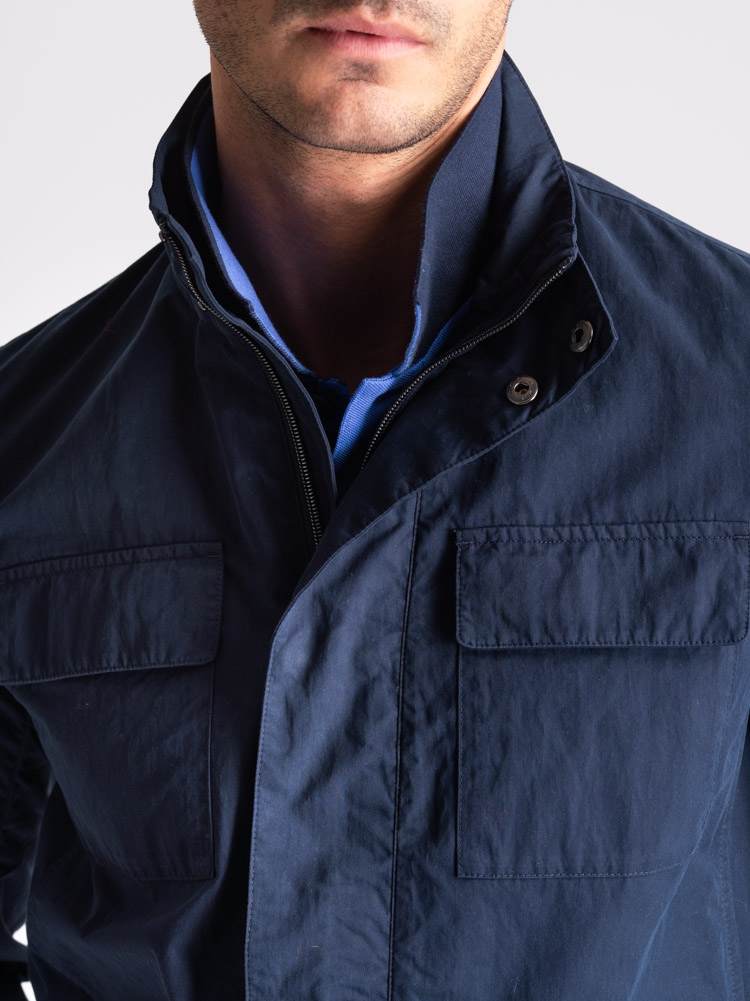 Chaqueta Field para hombre en algodón melocotón lavado a mano