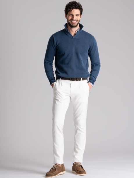 Jersey de algodón para hombre con cuello de polo 2