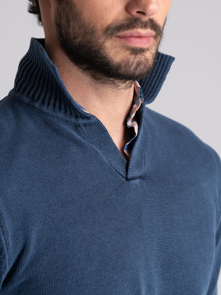 Jersey de algodón para hombre con cuello de polo