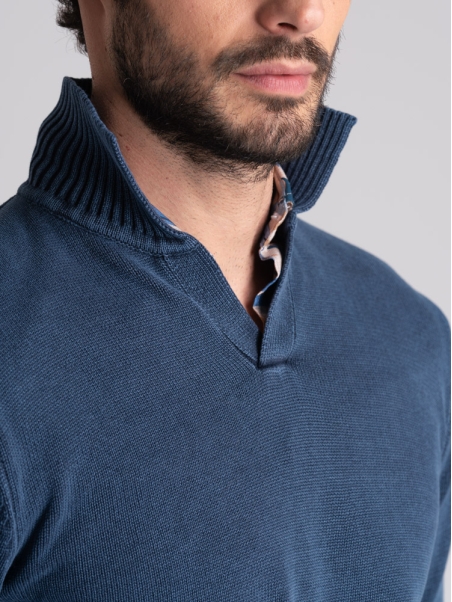 Jersey de algodón para hombre con cuello de polo