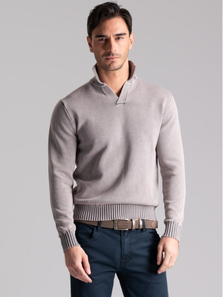 Maglia uomo in cotone con colletto polo