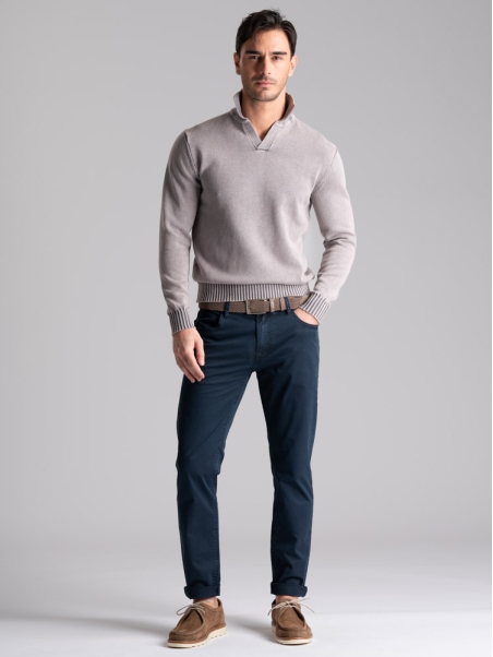 Jersey de algodón para hombre con cuello de polo