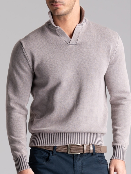 Jersey de algodón para hombre con cuello de polo