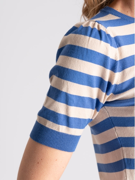 Maillot de rayas de media manga para mujer