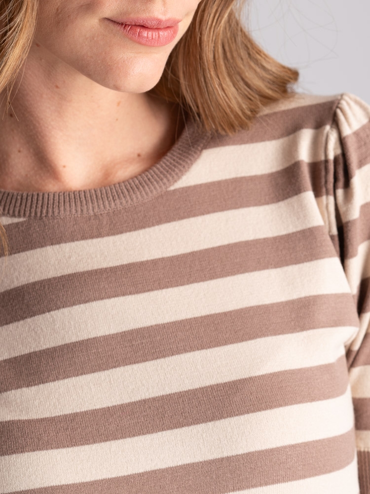 Maillot de rayas de media manga para mujer