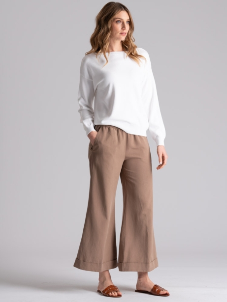Jersey de cuello barco de viscosa para mujer 2