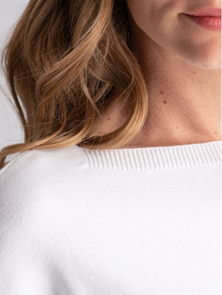 Jersey de cuello barco de viscosa para mujer