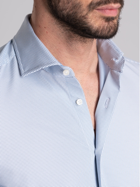 Camicia uomo TECNO micro disegno collo semi francese