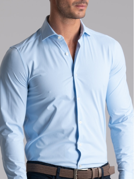 Camisa de hombre TECNO micro armour cuello semifrancés