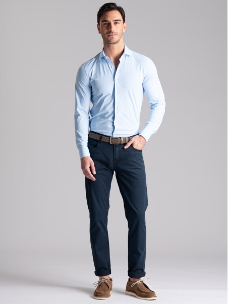 Camisa de hombre TECNO micro armour cuello semifrancés