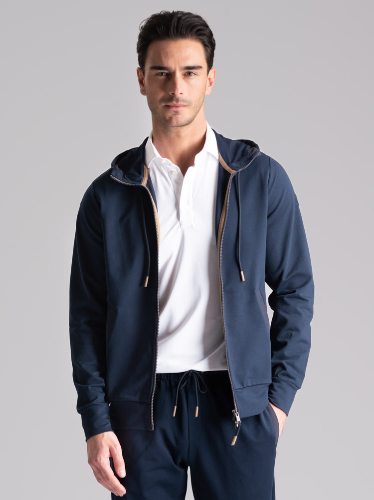 Sudadera con capucha y cremallera completa TECNO para hombre