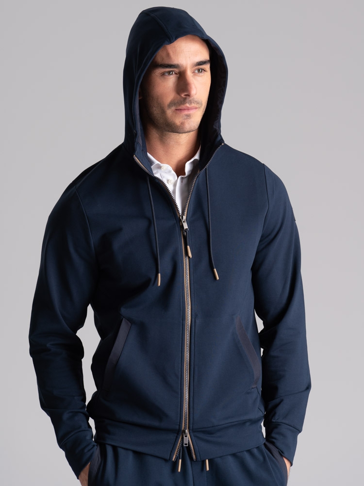 Felpa uomo TECNO full zip con cappuccio