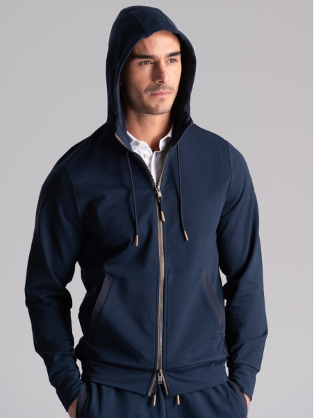 Felpa uomo TECNO full zip con cappuccio