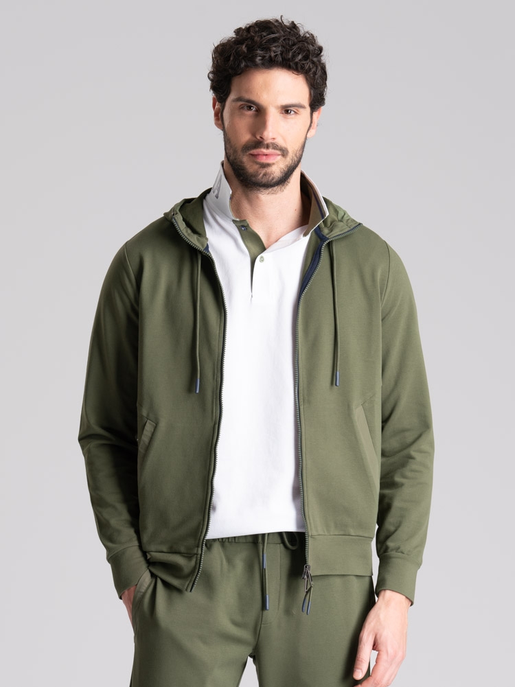 Sudadera con capucha y cremallera completa TECNO para hombre