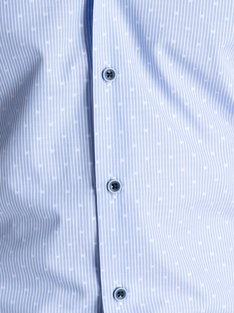 Camicia uomo rigata azzurra e bianco collo semi francese