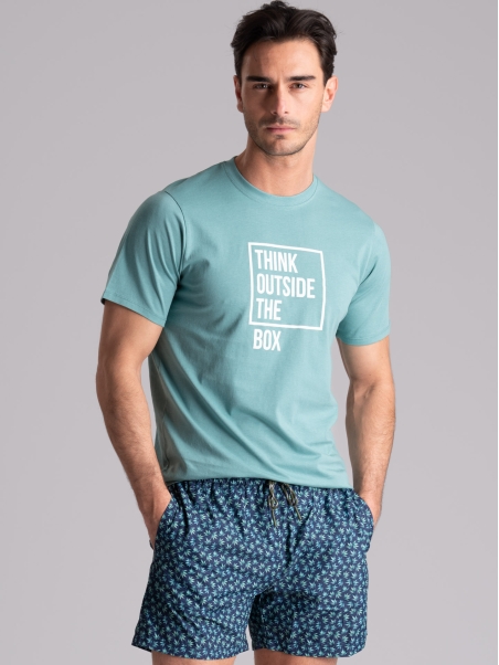 Camiseta de manga corta para hombre con inscripción