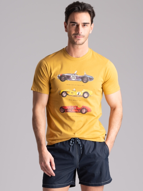 T-shirt uomo a mezza manica con stampa fantasia