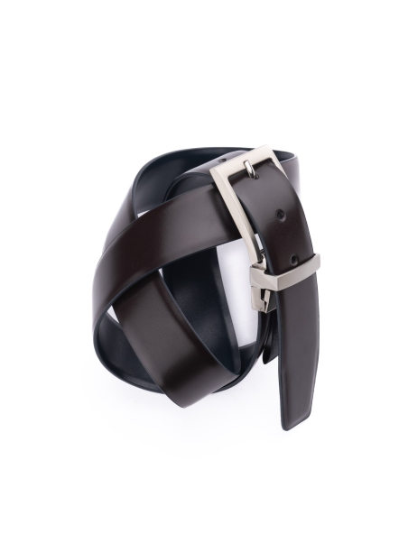 Cinturón de piel cepillada reversible para hombre