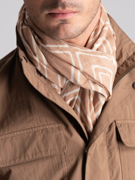 Bufanda de hombre con estampado geométrico de rombos 2