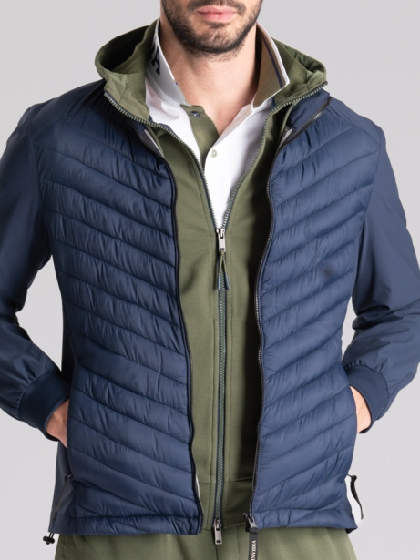 Chaqueta deportiva para hombre con dos tejidos y acolchado delante 2