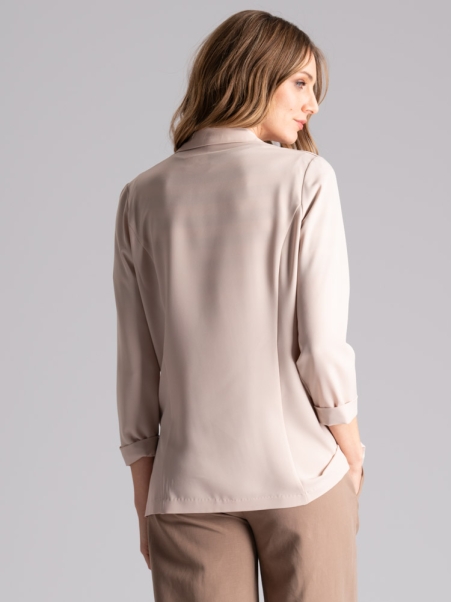 Chaqueta fluida de mujer tipo blazer en color arena