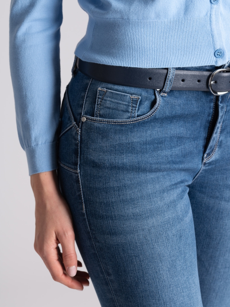 Vaqueros de cinco bolsillos para mujer lavado medio