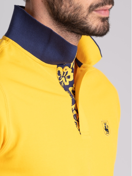 Polo de media manga para hombre con estampado hawaiano