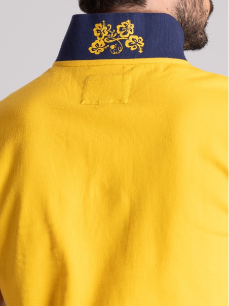 Polo de media manga para hombre con estampado hawaiano