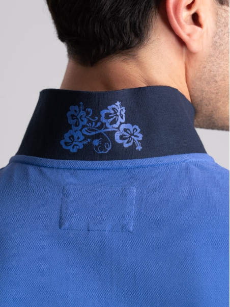 Polo de media manga para hombre con estampado hawaiano