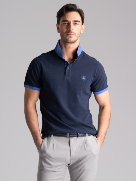 Polo de media manga para hombre con estampado hawaiano