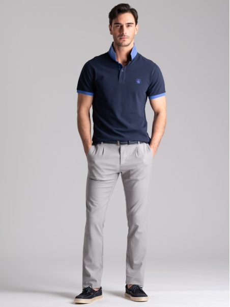 Polo de media manga para hombre con estampado hawaiano