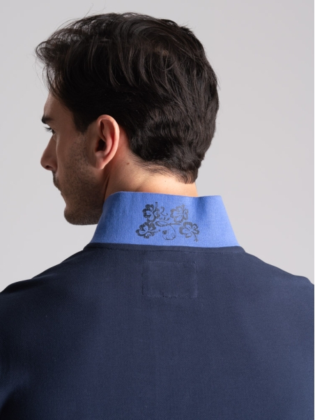 Polo de media manga para hombre con estampado hawaiano