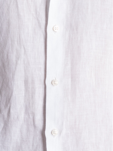 Camisa de hombre de lino blanco con cuello mao
