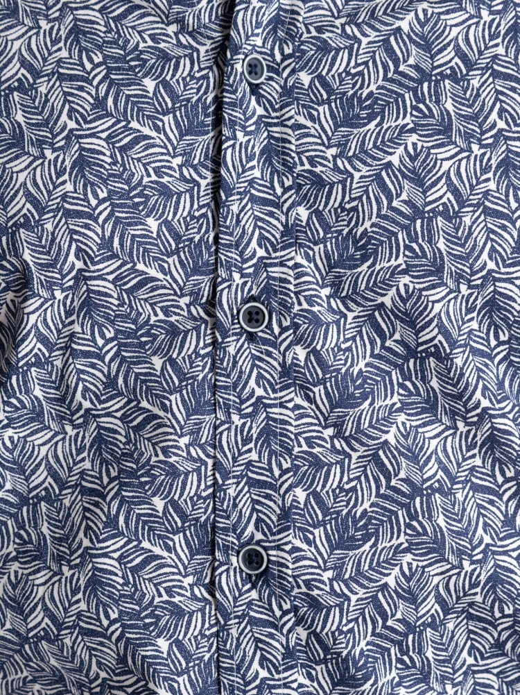 Camicia uomo tropicale mezza manica collo button down