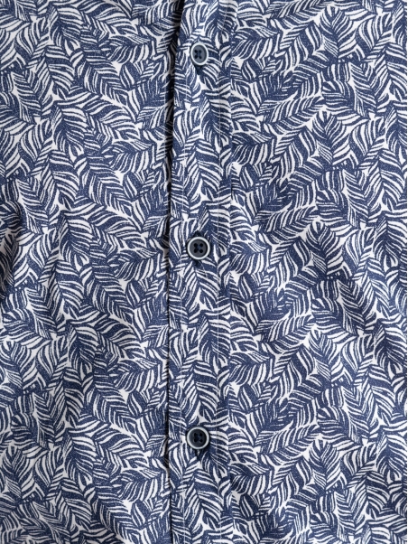 Camicia uomo tropicale mezza manica collo button down