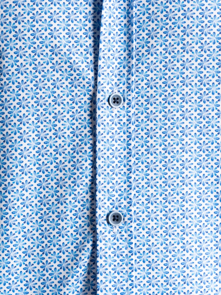 Camicia uomo a fiori mezza manica collo semi francese